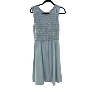 NEW SOFT SURROUNDINGS WASHED DENIM SMOCKED SLEEVELESS DRESS